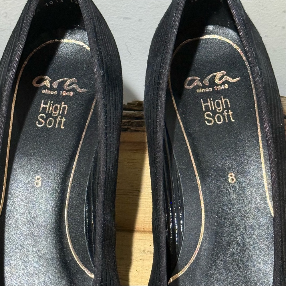 NEW ARA Kendall pumps in Black Striped Leather Size 8 A17 - Picture 7 of 13